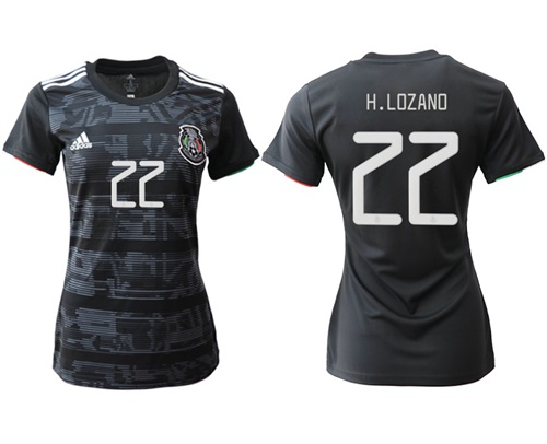 Women's Mexico #22 H.Lozano Home Soccer Country Jersey